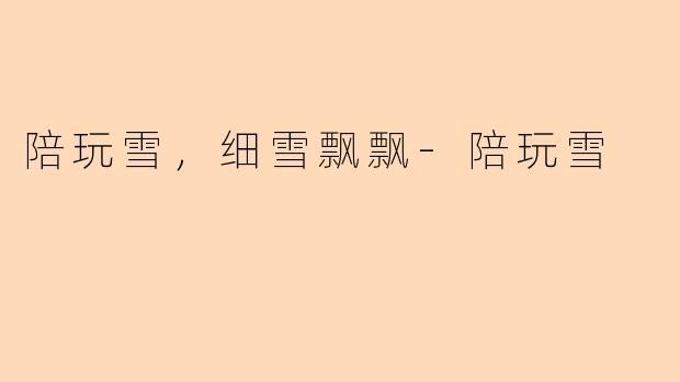 陪玩雪，细雪飘飘-陪玩雪