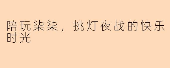 陪玩柒柒，挑灯夜战的快乐时光