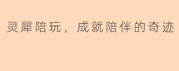 灵犀陪玩，成就陪伴的奇迹