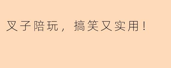 叉子陪玩，搞笑又实用！