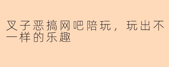 叉子恶搞网吧陪玩，玩出不一样的乐趣