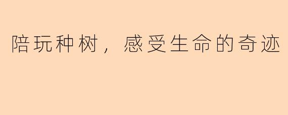陪玩种树，感受生命的奇迹