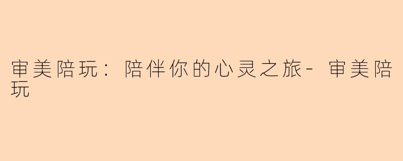审美陪玩：陪伴你的心灵之旅-审美陪玩