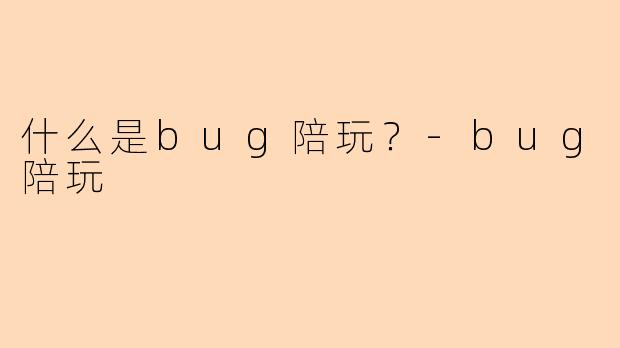 什么是bug陪玩？