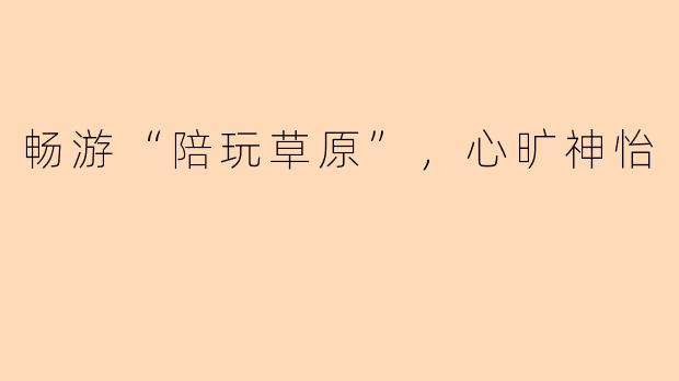 畅游“陪玩草原”，心旷神怡