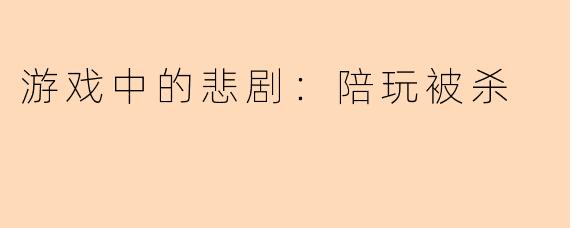 游戏中的悲剧：陪玩被杀