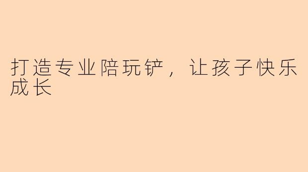 打造专业陪玩铲，让孩子快乐成长