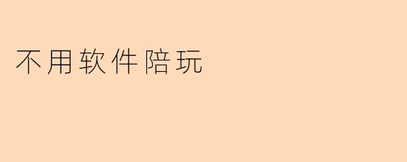 为什么不用软件陪玩？