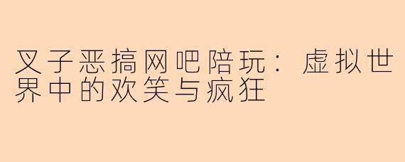叉子恶搞网吧陪玩：虚拟世界中的欢笑与疯狂