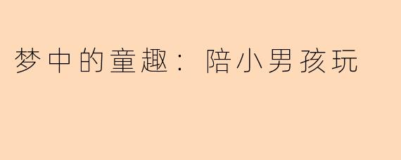 梦中的童趣:陪小男孩玩