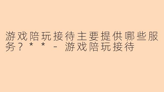 游戏陪玩接待主要提供哪些服务？**
