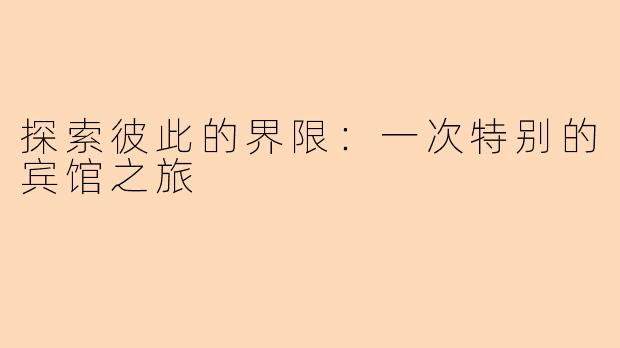 探索彼此的界限:一次特别的宾馆之旅