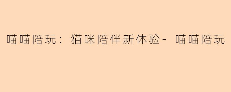 喵喵陪玩：猫咪陪伴新体验-喵喵陪玩