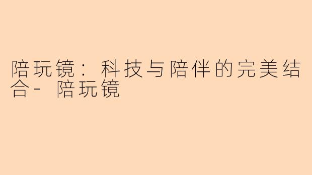 陪玩镜：科技与陪伴的完美结合-陪玩镜