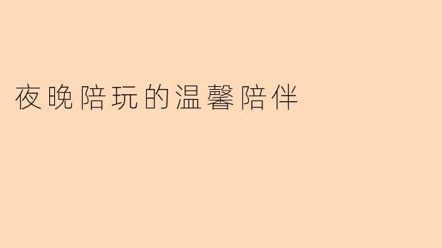 夜晚陪玩的温馨陪伴