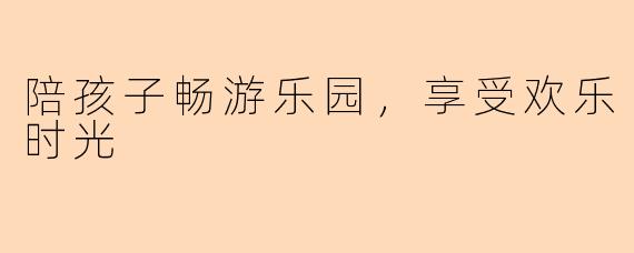 陪孩子畅游乐园,享受欢乐时光
