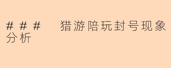 ### 猎游陪玩封号现象分析