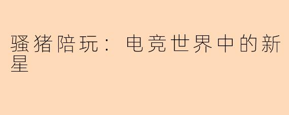 骚猪陪玩：电竞世界中的新星