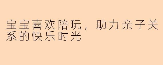 宝宝喜欢陪玩，助力亲子关系的快乐时光