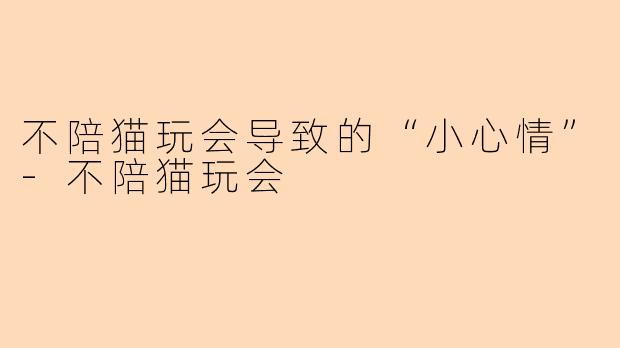 不陪猫玩会导致的“小心情”-不陪猫玩会