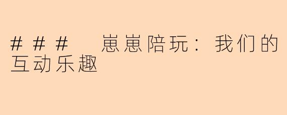 ### 崽崽陪玩：我们的互动乐趣