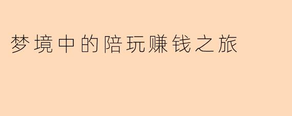 梦境中的陪玩赚钱之旅