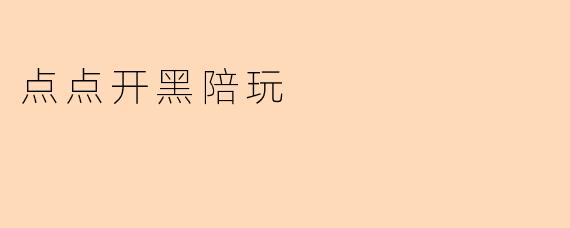点点开黑陪玩
