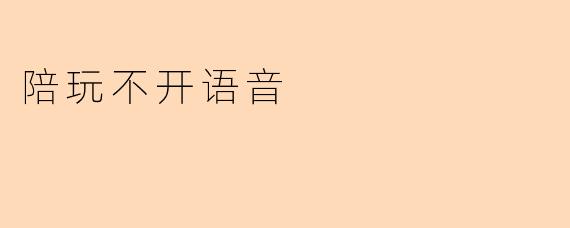 陪玩不开语音