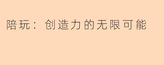 陪玩：创造力的无限可能