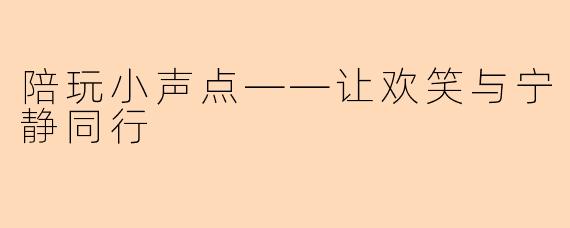 陪玩小声点——让欢笑与宁静同行