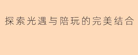 探索光遇与陪玩的完美结合