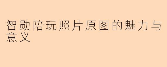 智勋陪玩照片原图的魅力与意义