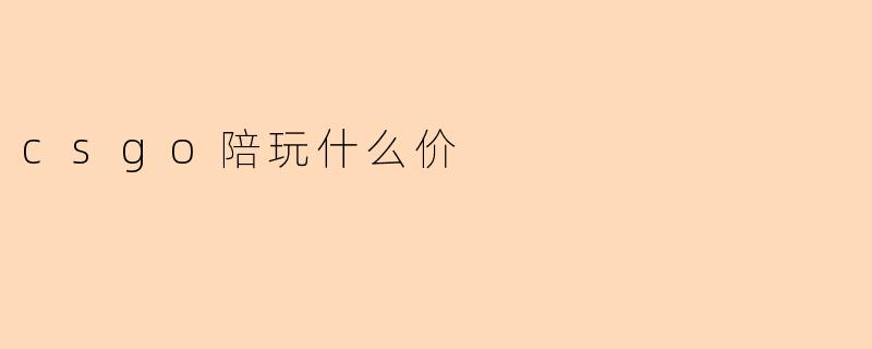 csgo陪玩什么价