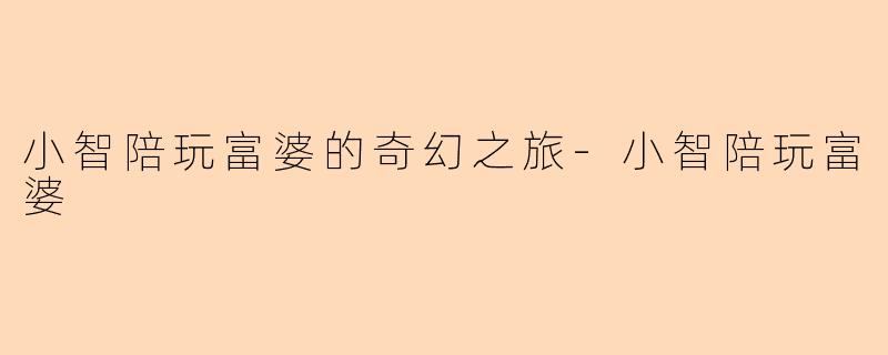 小智陪玩富婆的奇幻之旅