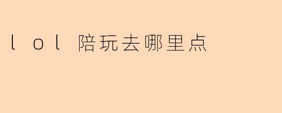 lol陪玩去哪里点