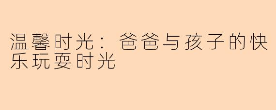 温馨时光：爸爸与孩子的快乐玩耍时光