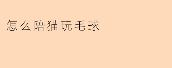 怎么陪猫玩毛球?**