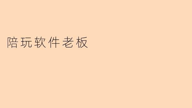 陪玩软件老板