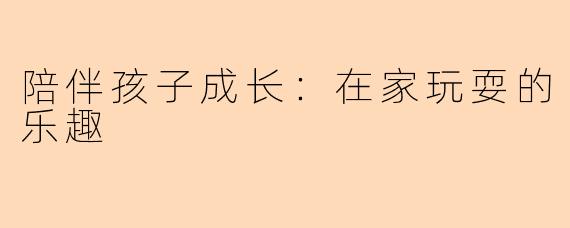 陪伴孩子成长：在家玩耍的乐趣