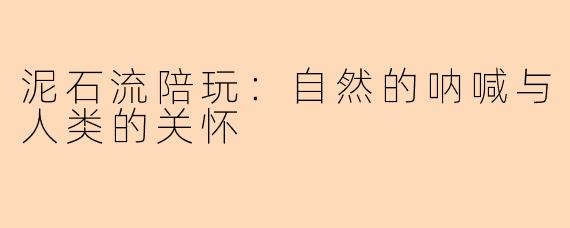 泥石流陪玩：自然的呐喊与人类的关怀