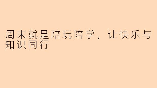 周末就是陪玩陪学，让快乐与知识同行