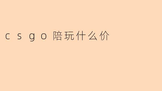 csgo陪玩什么价