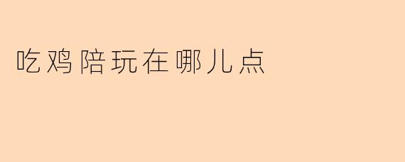 吃鸡陪玩在哪儿点