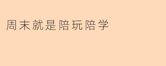 周末就是陪玩陪学