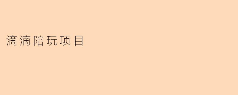 滴滴陪玩项目