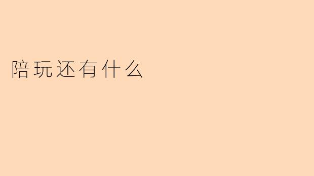 陪玩还有什么