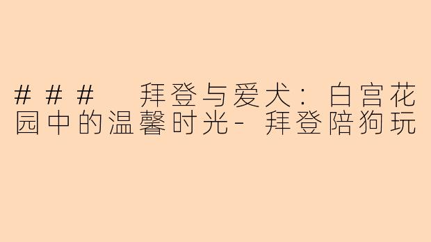 ### 拜登与爱犬：白宫花园中的温馨时光-拜登陪狗玩