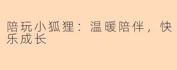 陪玩小狐狸：温暖陪伴，快乐成长