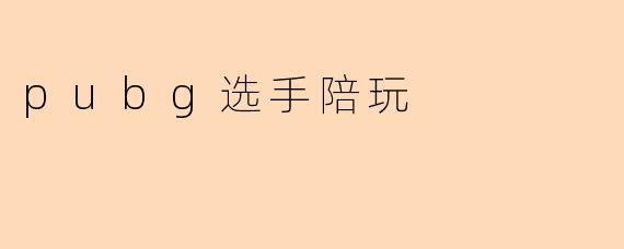 pubg选手陪玩