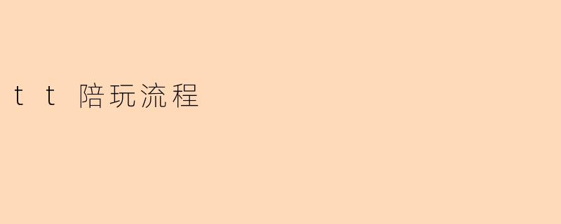 tt陪玩流程